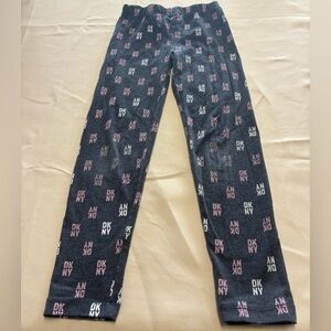 DKNY Gray Kids Leggings w/‎ Pink & White Logos